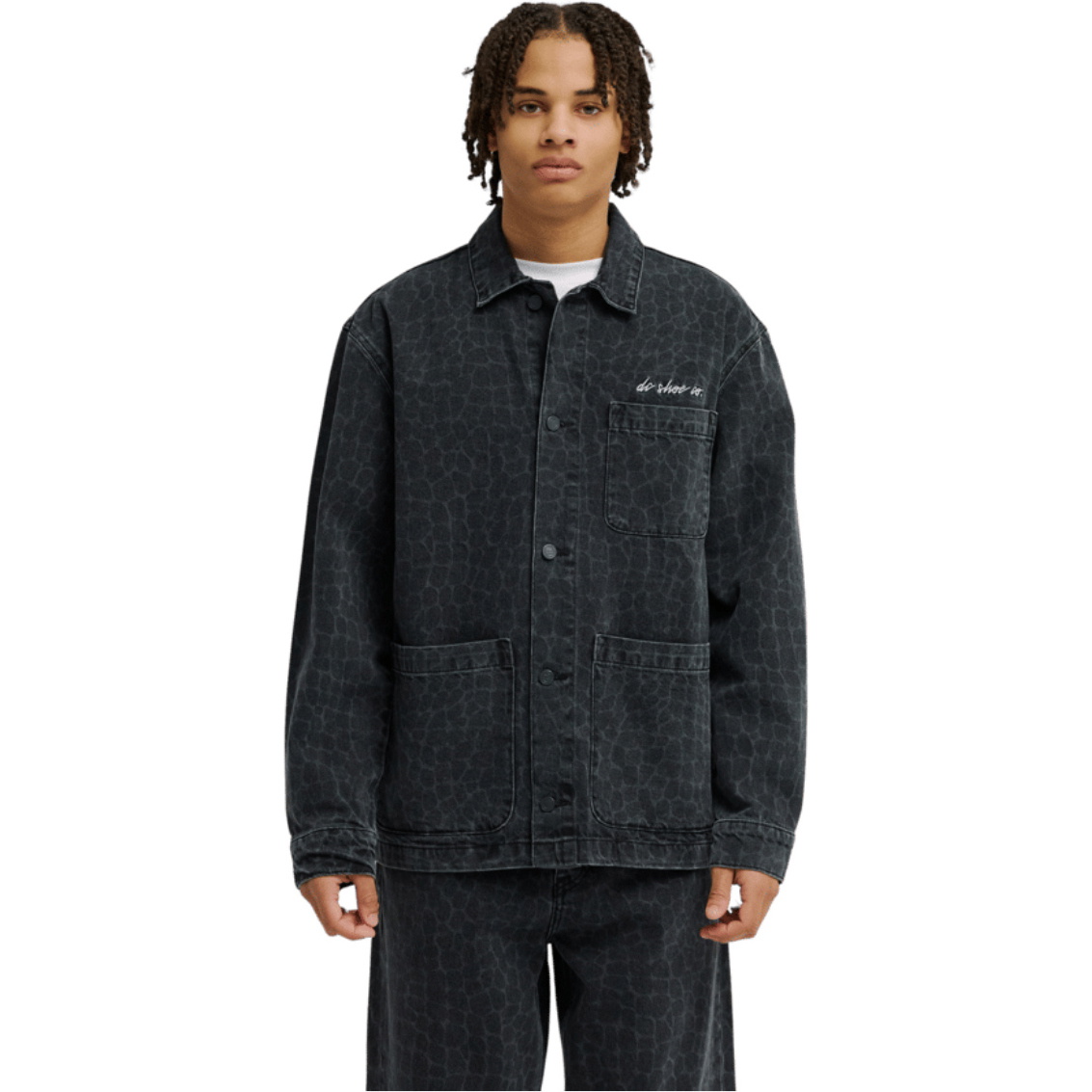 2026 DC Shoes Mens Hawkshaw Snake Overshirt EDYWT03278-KVJ6 - Laser Scales Snake